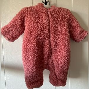 Cozy Pink Sherpa Kids One Piece